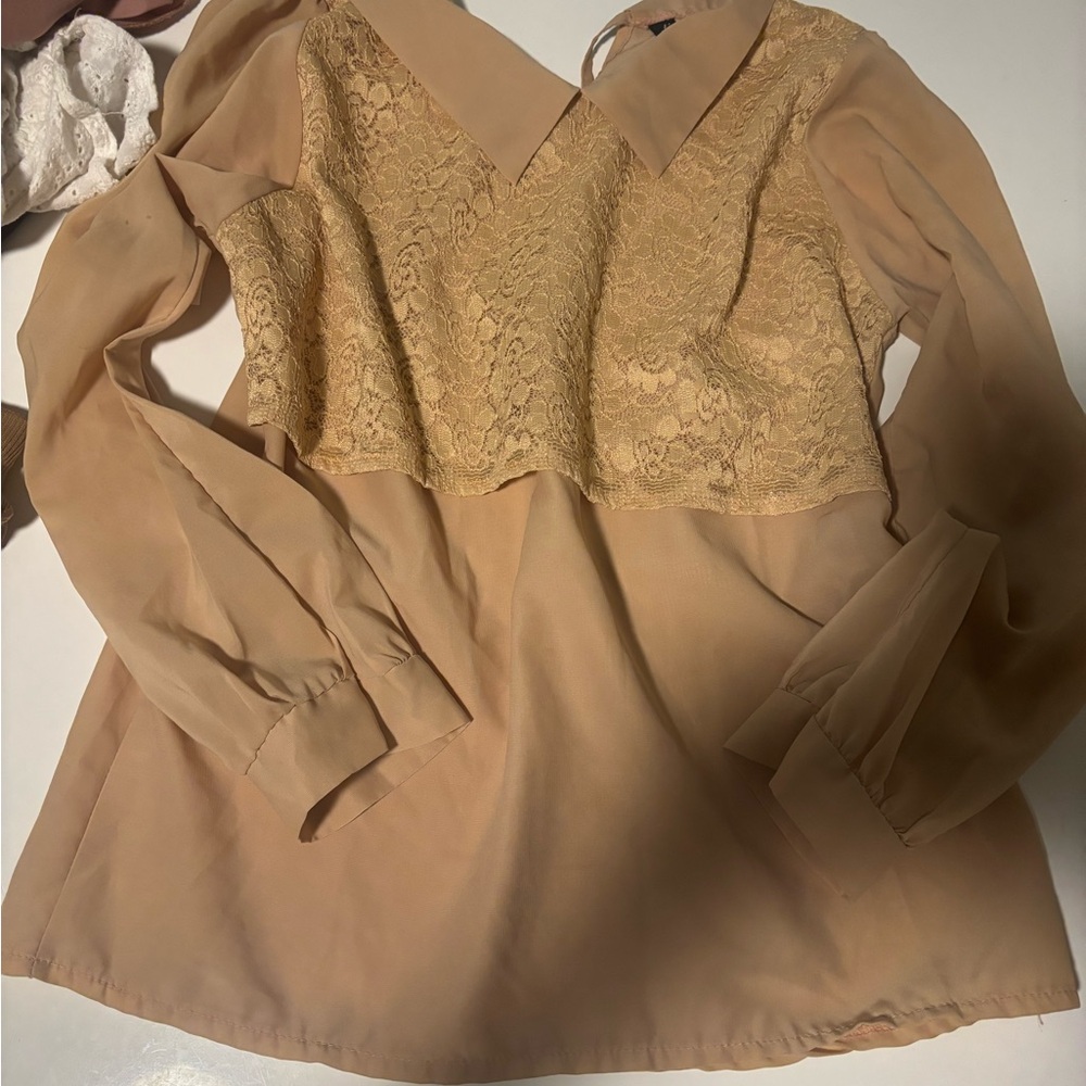 Small Elegant Lace Panel Women's Top